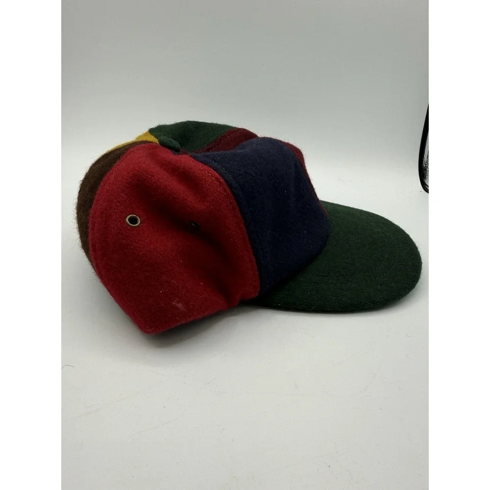 VTG J‎ Crew Wool Colorblock Hat Large Made In USA Retro Multicolor Cap